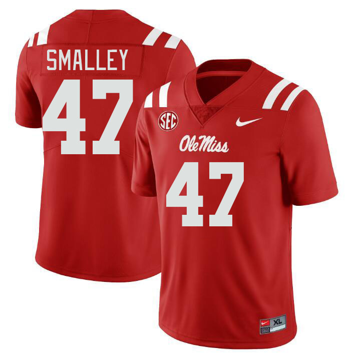 Ole Miss Rebels #47 Wyatt Smalley College Football Jerseyes Stitched Sale-Red